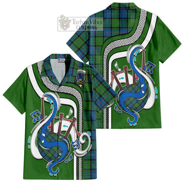 Stirling Tartan Short Sleeve Button Shirt with Epic Bagpipe Style