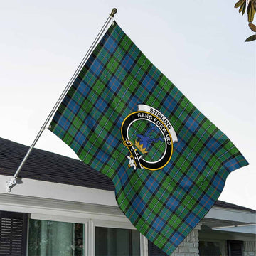 Stirling Tartan House Flag with Family Crest