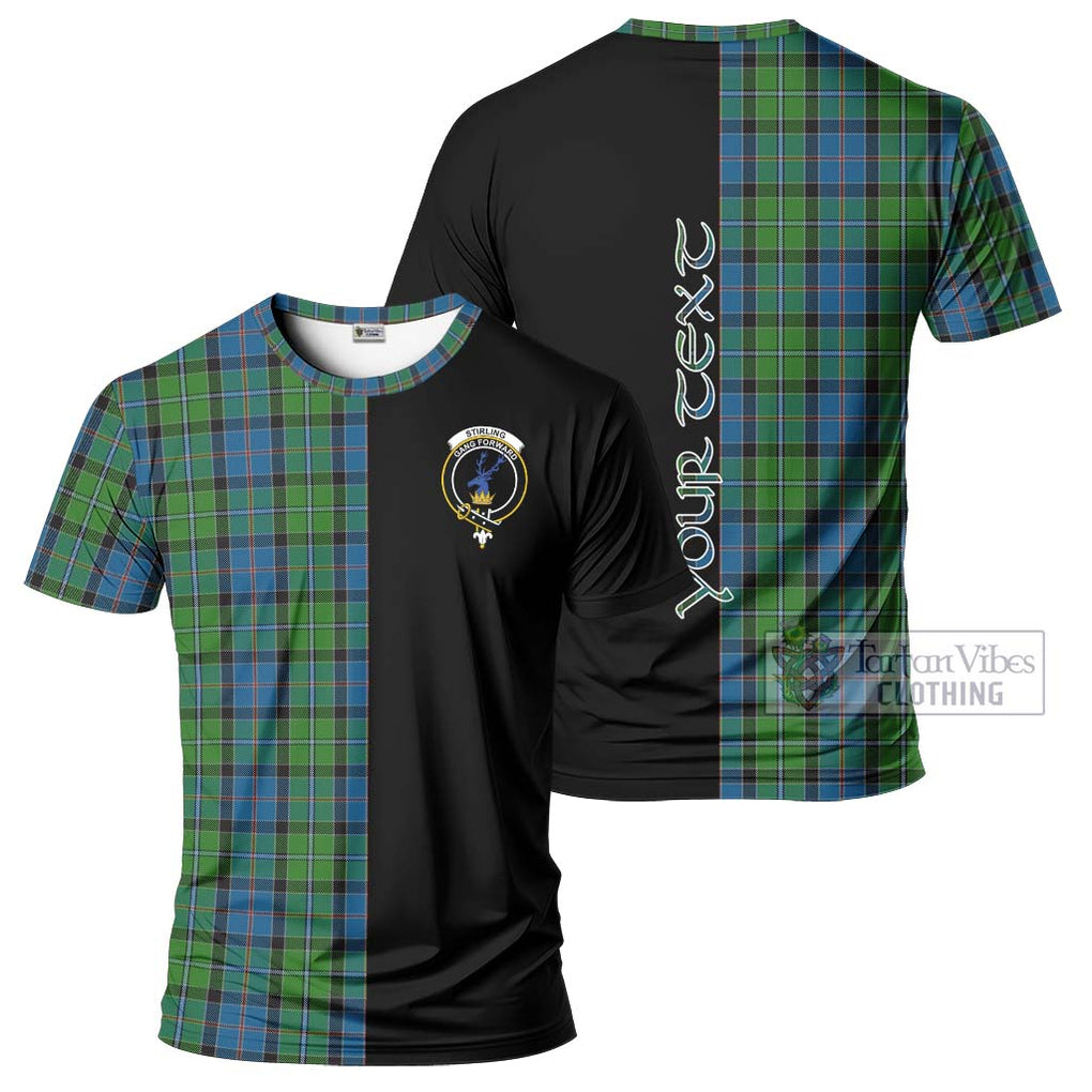 Stirling Tartan T-Shirt with Family Crest and Half Of Me Style Kid's Shirt - Tartan Vibes Clothing