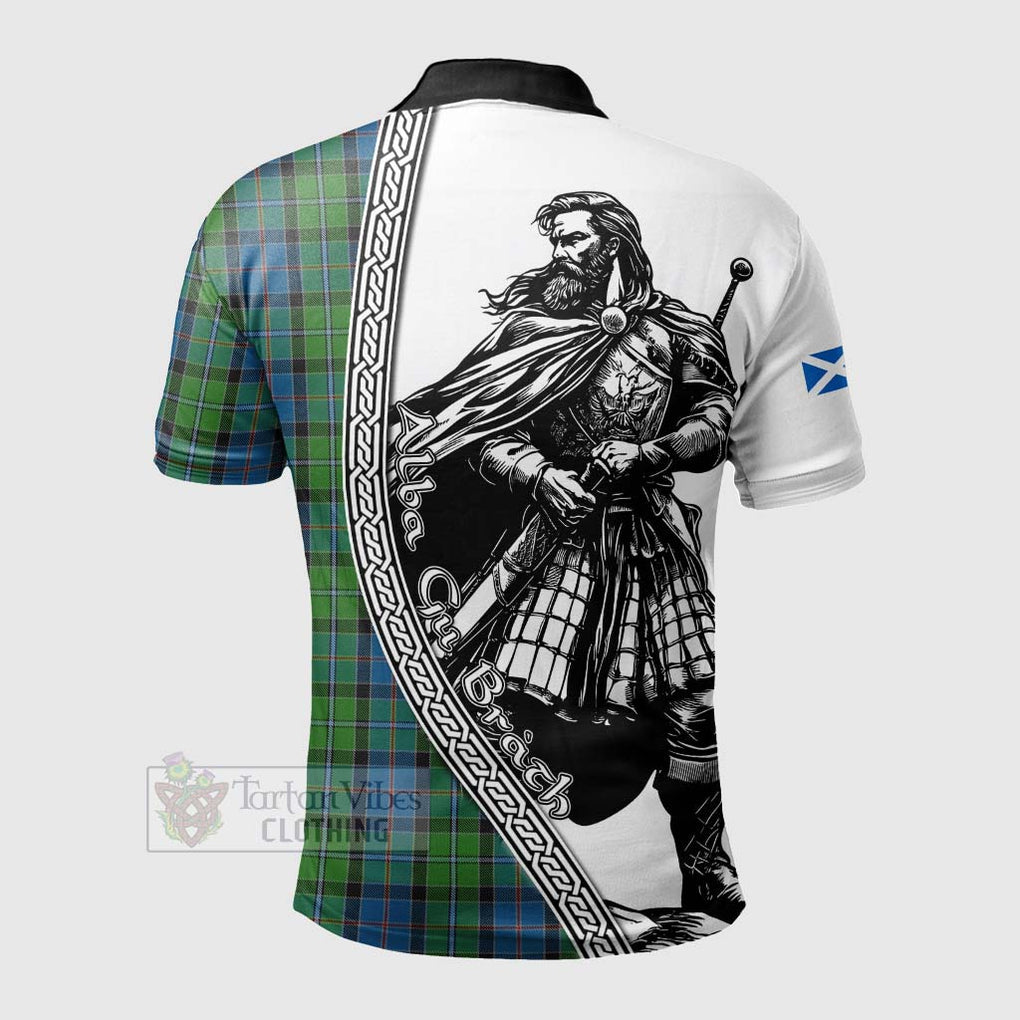 Tartan Vibes Clothing Stirling Tartan Clan Crest Polo Shirt with Highlander Warrior Celtic Style