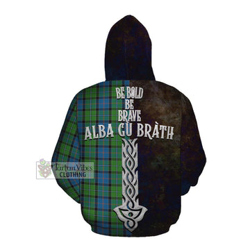 Stirling Tartan Family Crest Cotton Hoodie Alba Gu Brath Be Brave Lion Ancient Style Pullover Hoodie - Tartan Vibes Clothing