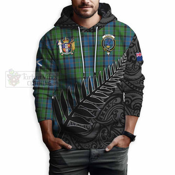 Stirling Crest Tartan Hoodie with New Zealand Silver Fern Half Style