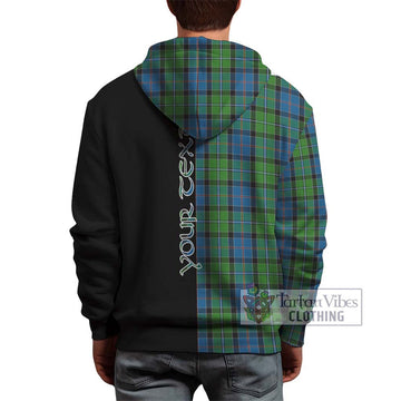 Stirling Tartan Hoodie with Family Crest and Half Of Me Style - Tartan Vibes Clothing