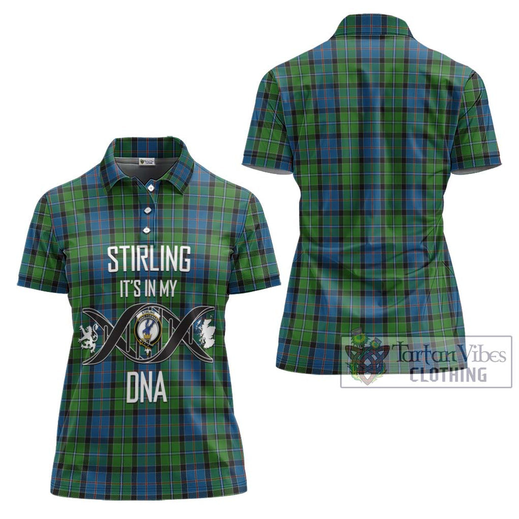 Stirling Tartan Women's Polo Shirt with Family Crest DNA In Me Style - Tartanvibesclothing Shop