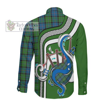 Stirling Tartan Long Sleeve Button Shirt with Epic Bagpipe Style