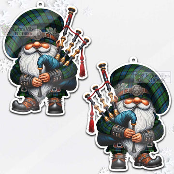 Stirling Tartan Bagpiper Gnome Christmas Ornament