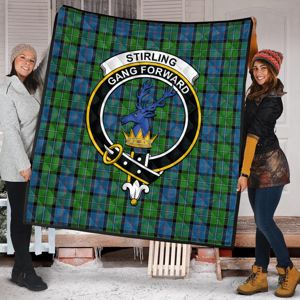 stirling-tartan-quilt-with-family-crest