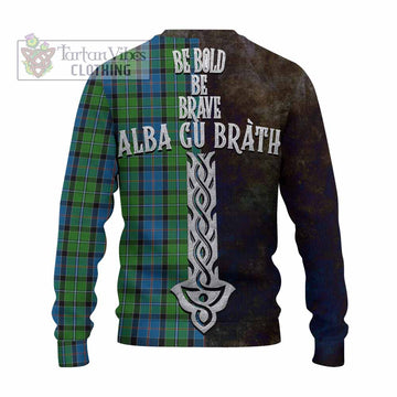 Stirling Tartan Family Crest Knitted Sweater Alba Gu Brath Be Brave Lion Ancient Style - Tartan Vibes Clothing