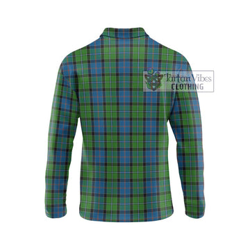 Stirling Tartan Long Sleeve Polo Shirt with Family Crest DNA In Me Style - Tartan Vibes Clothing