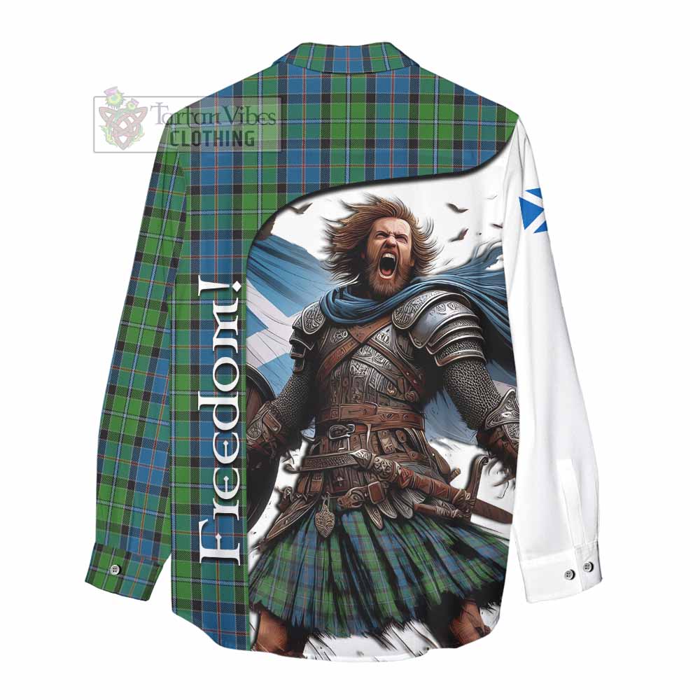 Tartan Vibes Clothing Stirling Crest Tartan Women's Casual Shirt Inspired by the Freedom of Scottish Warrior