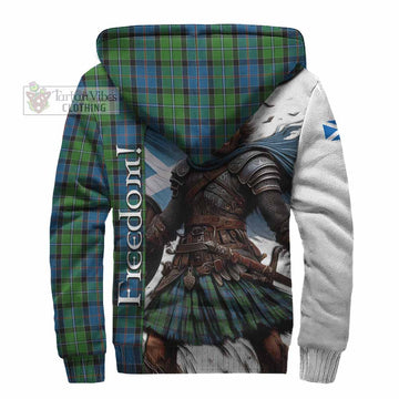 Stirling Crest Tartan Sherpa Hoodie Inspired by the Freedom of Scottish Warrior