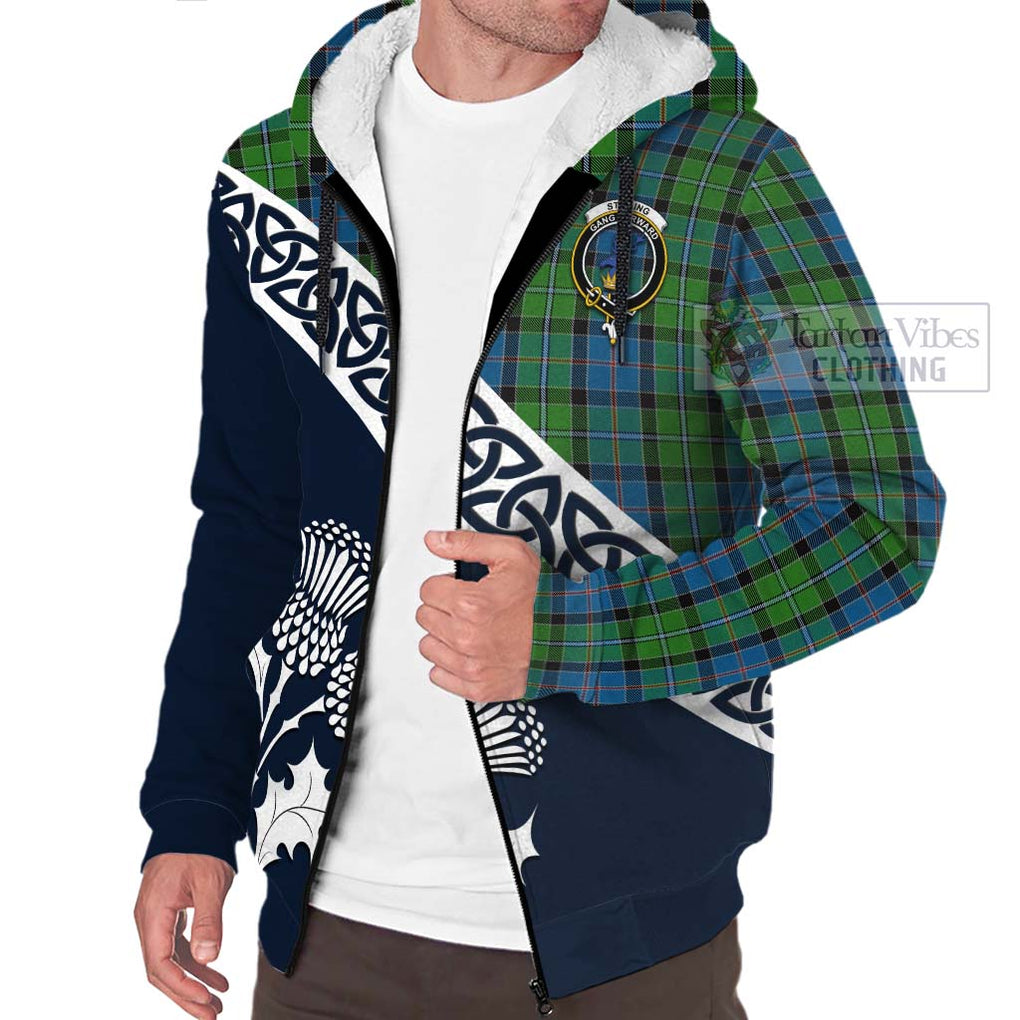 Tartan Vibes Clothing Stirling Tartan Sherpa Hoodie Featuring Thistle and Scotland Map