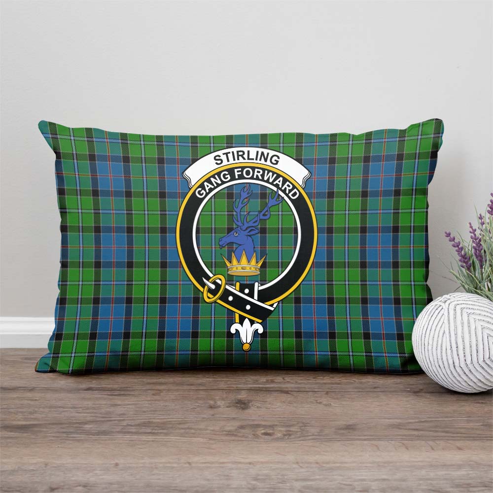 Stirling Tartan Pillow Cover with Family Crest Rectangle Pillow Cover - Tartanvibesclothing
