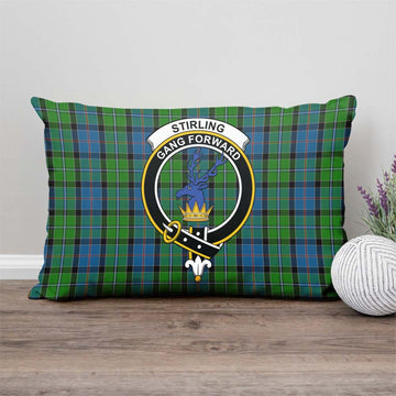 Stirling Tartan Pillow Cover with Family Crest
