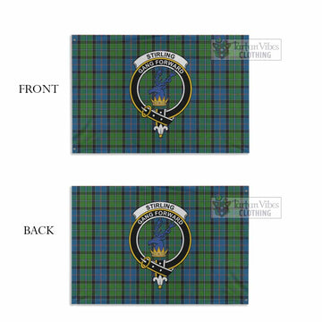 Stirling Tartan House Flag with Family Crest