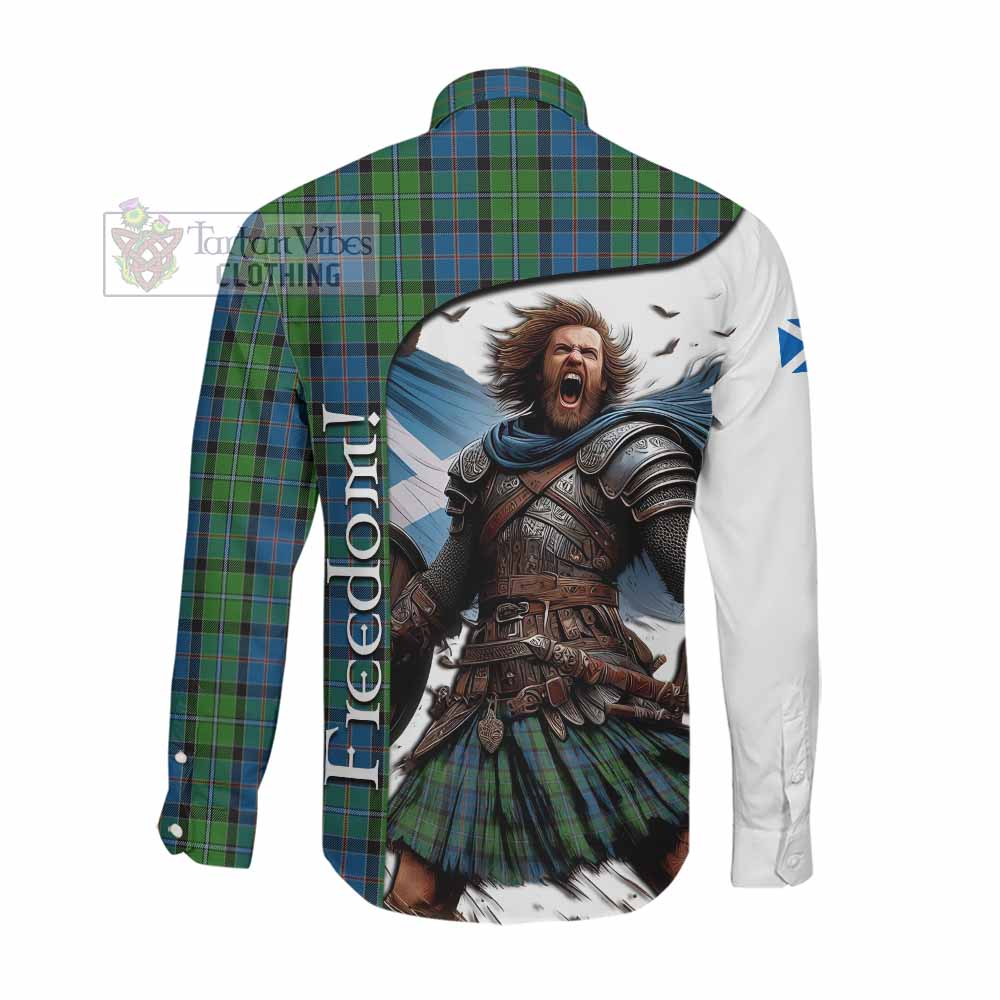 Tartan Vibes Clothing Stirling Crest Tartan Long Sleeve Button Shirt Inspired by the Freedom of Scottish Warrior