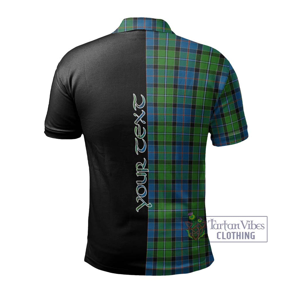 Stirling Tartan Polo Shirt with Family Crest and Half Of Me Style - Tartanvibesclothing Shop