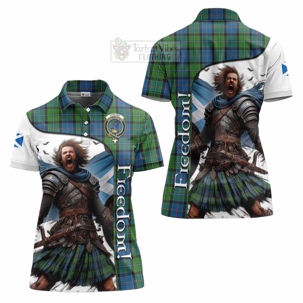 Tartan Vibes Clothing Stirling Crest Tartan Women's Polo Shirt Inspired by the Freedom of Scottish Warrior