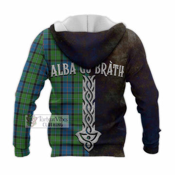 Stirling Tartan Family Crest Knitted Hoodie Alba Gu Brath Be Brave Lion Ancient Style - Tartan Vibes Clothing