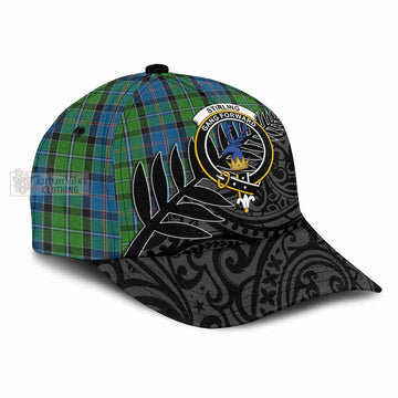 Stirling Tartan Classic Cap with New Zealand Silver Fern Half Style