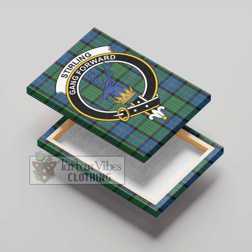 Stirling Tartan Canvas Print Wall Art with Family Crest - Tartan Vibes Clothing