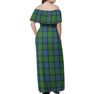 Stirling Tartan Off Shoulder Long Dress