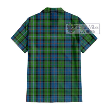 Stirling Tartan Short Sleeve Button Shirt with Family Crest DNA In Me Style