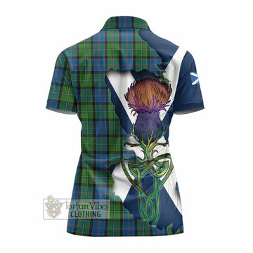 Stirling Tartan Family Crest Women's Polo Shirt Scottish Thistle Celtic Inspired - Tartan Vibes Clothing