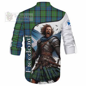 Stirling Crest Tartan Ghillie Kilt Shirt Inspired by the Freedom of Scottish Warrior