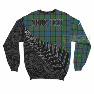 Stirling Crest Tartan Sweatshirt with New Zealand Silver Fern Half Style - Tartan Vibes Clothing