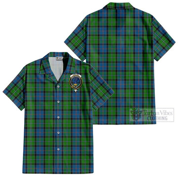 Stirling Tartan Cotton Hawaiian Shirt with Family Crest