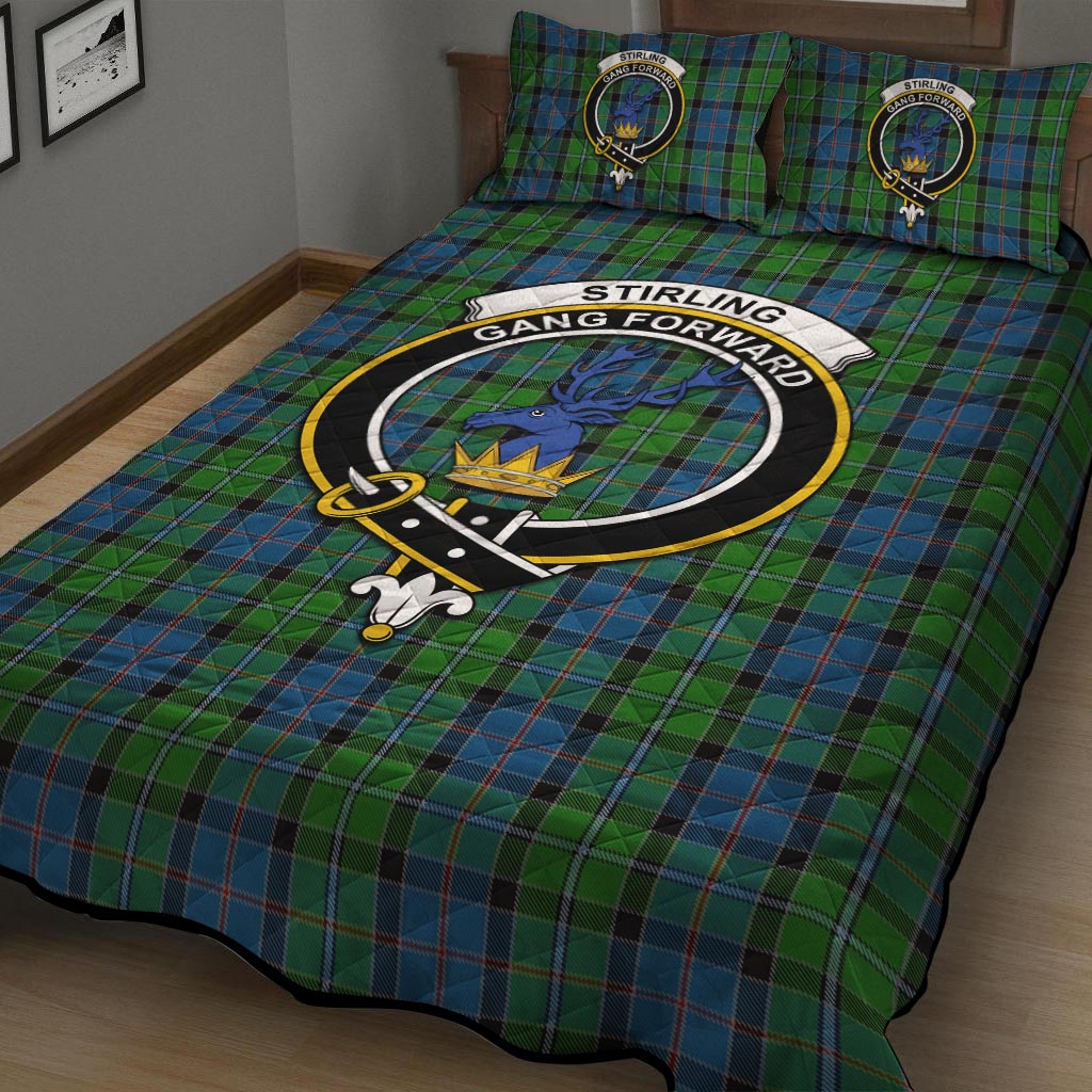 Stirling Tartan Quilt Bed Set with Family Crest