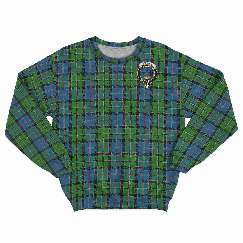 Stirling Tartan Sweatshirt with Family Crest - Tartan Vibes Clothing