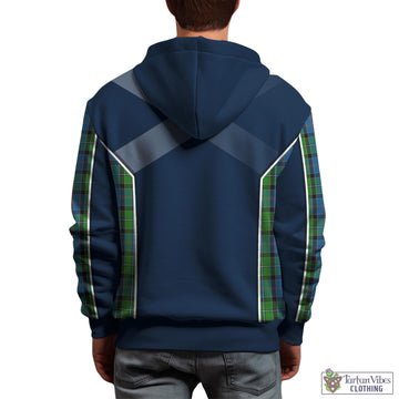 Stirling Tartan Hoodie with Family Crest and Lion Rampant Vibes Sport Style