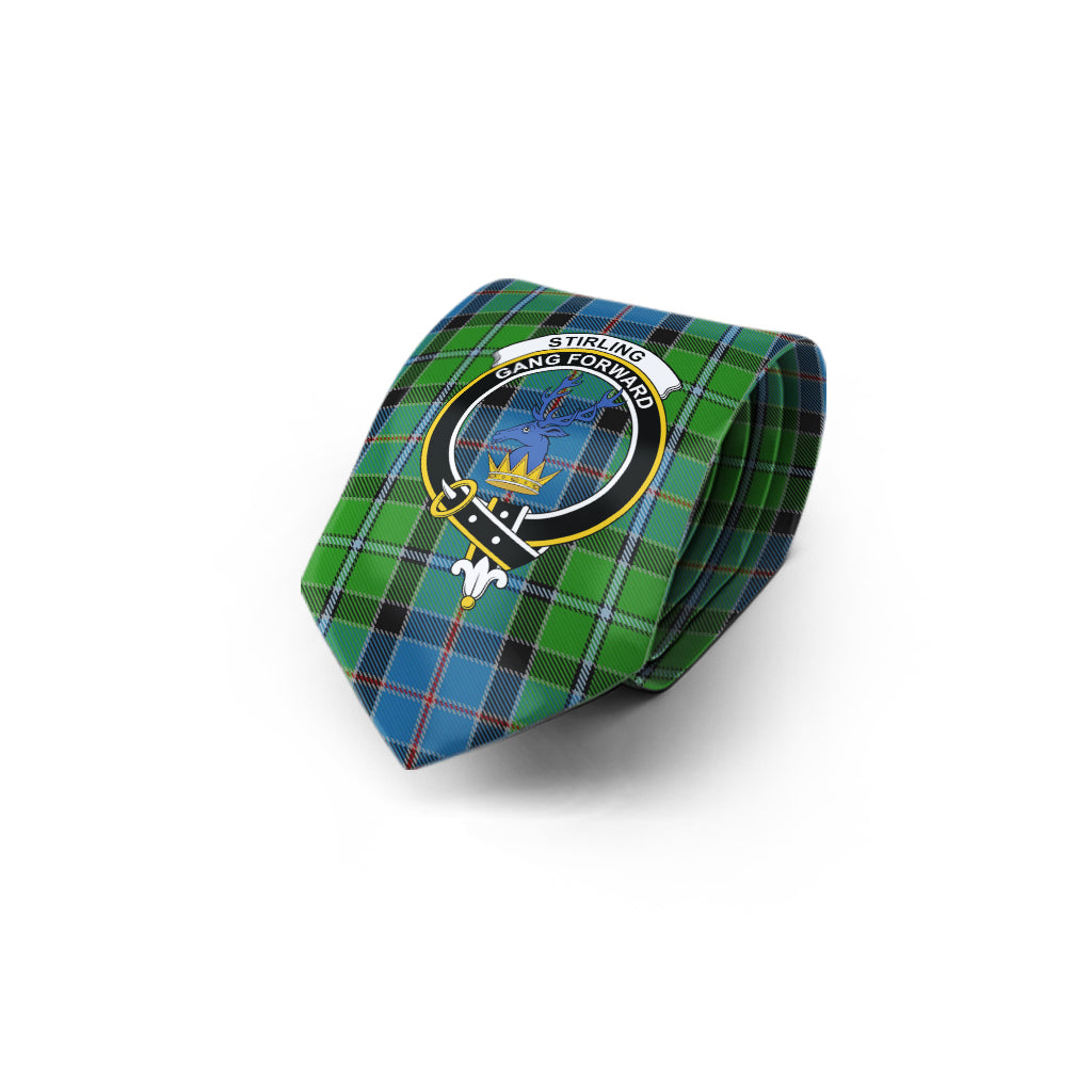 Stirling Tartan Classic Necktie with Family Crest - Tartan Vibes Clothing