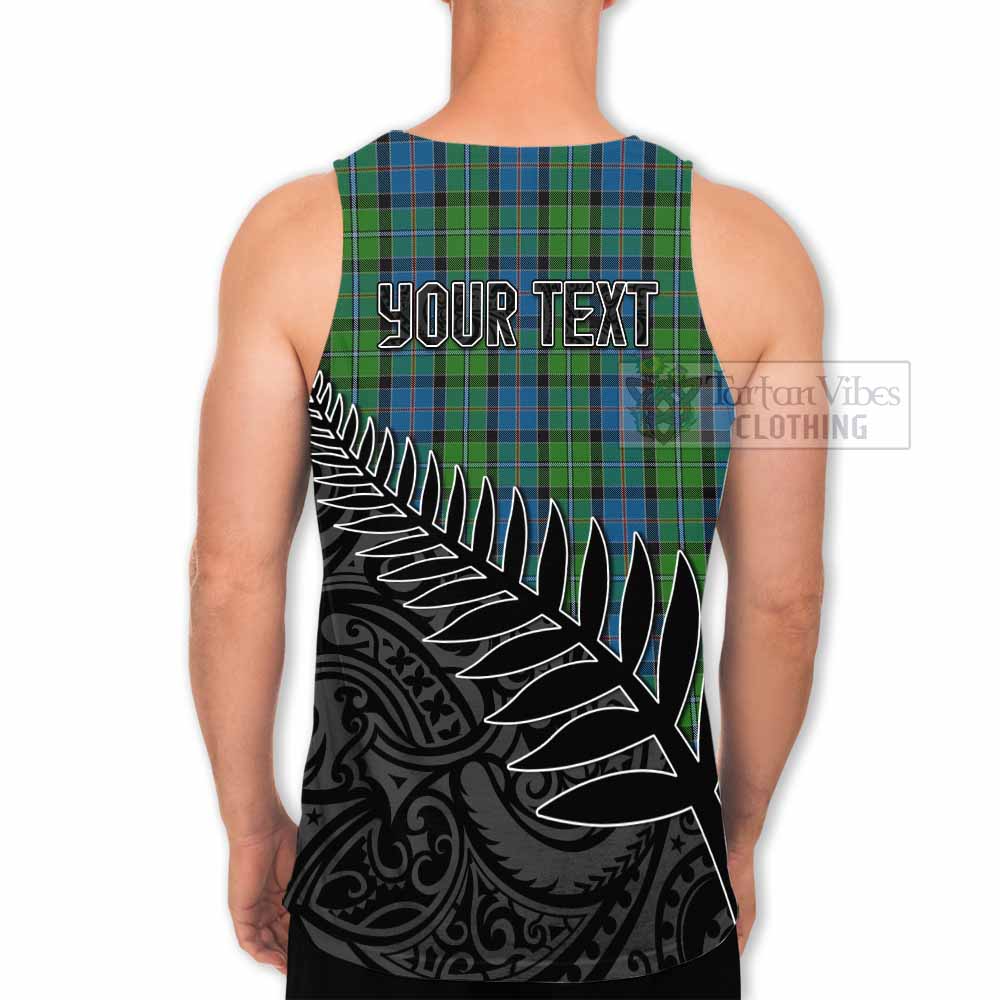 Tartan Vibes Clothing Stirling Crest Tartan Men's Tank Top with New Zealand Silver Fern Half Style