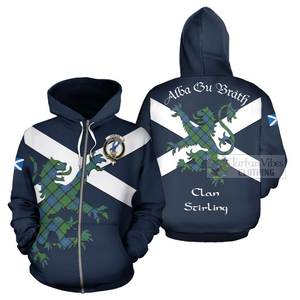 Tartan Vibes Clothing Stirling Tartan Lion Rampant Hoodie – Proudly Display Your Heritage with Alba Gu Brath and Clan Name