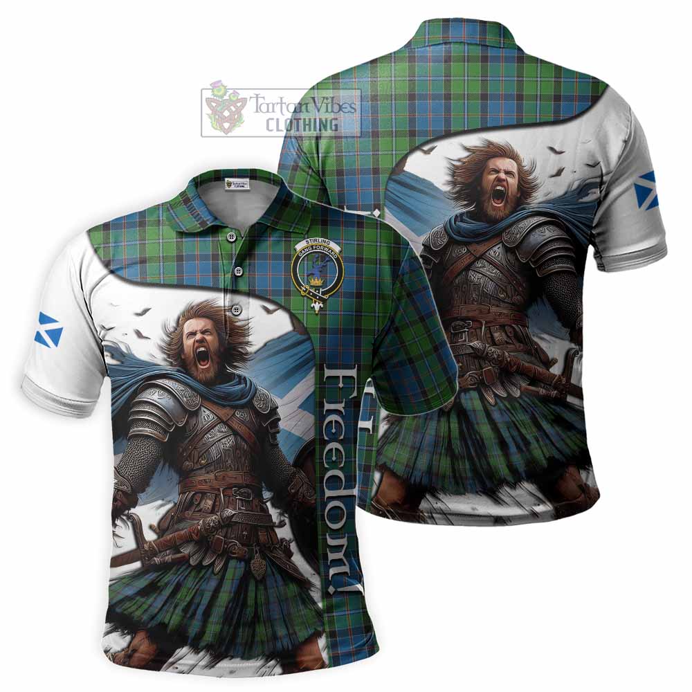 Tartan Vibes Clothing Stirling Crest Tartan Polo Shirt Inspired by the Freedom of Scottish Warrior