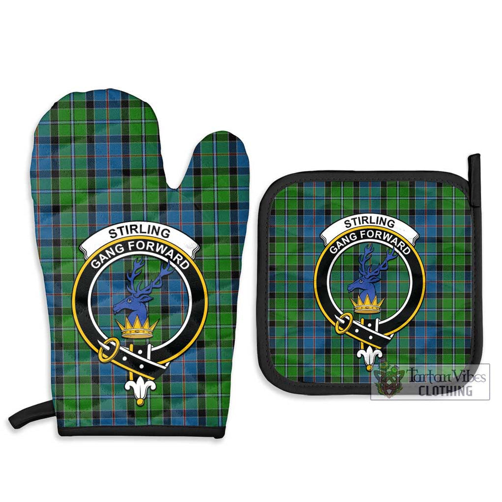 Stirling Tartan Combo Oven Mitt & Pot-Holder with Family Crest - Tartan Vibes Clothing