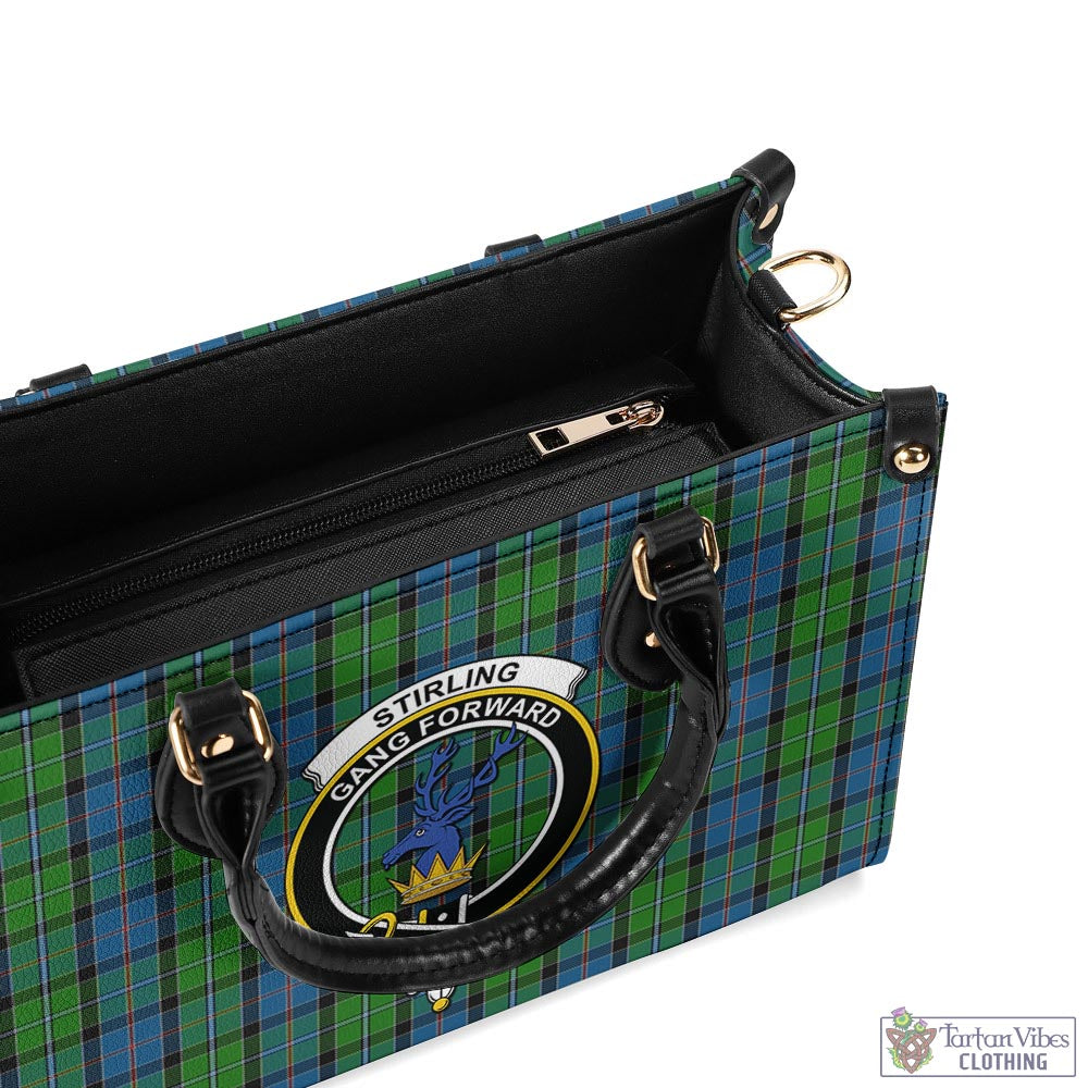Tartan Vibes Clothing Stirling Tartan Luxury Leather Handbags with Family Crest