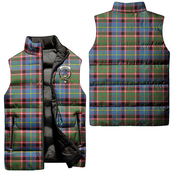 Stirling Bannockburn Tartan Sleeveless Puffer Jacket with Family Crest