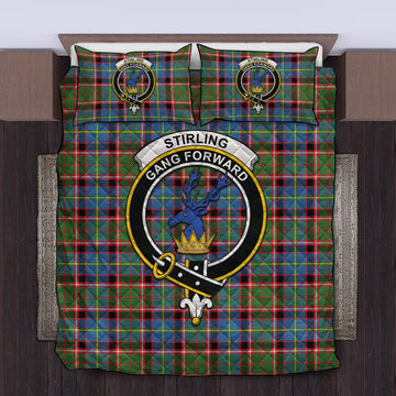 Stirling Bannockburn Tartan Quilt Bed Set with Family Crest