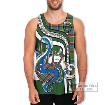 Stirling Bannockburn Tartan Men's Tank Top with Epic Bagpipe Style