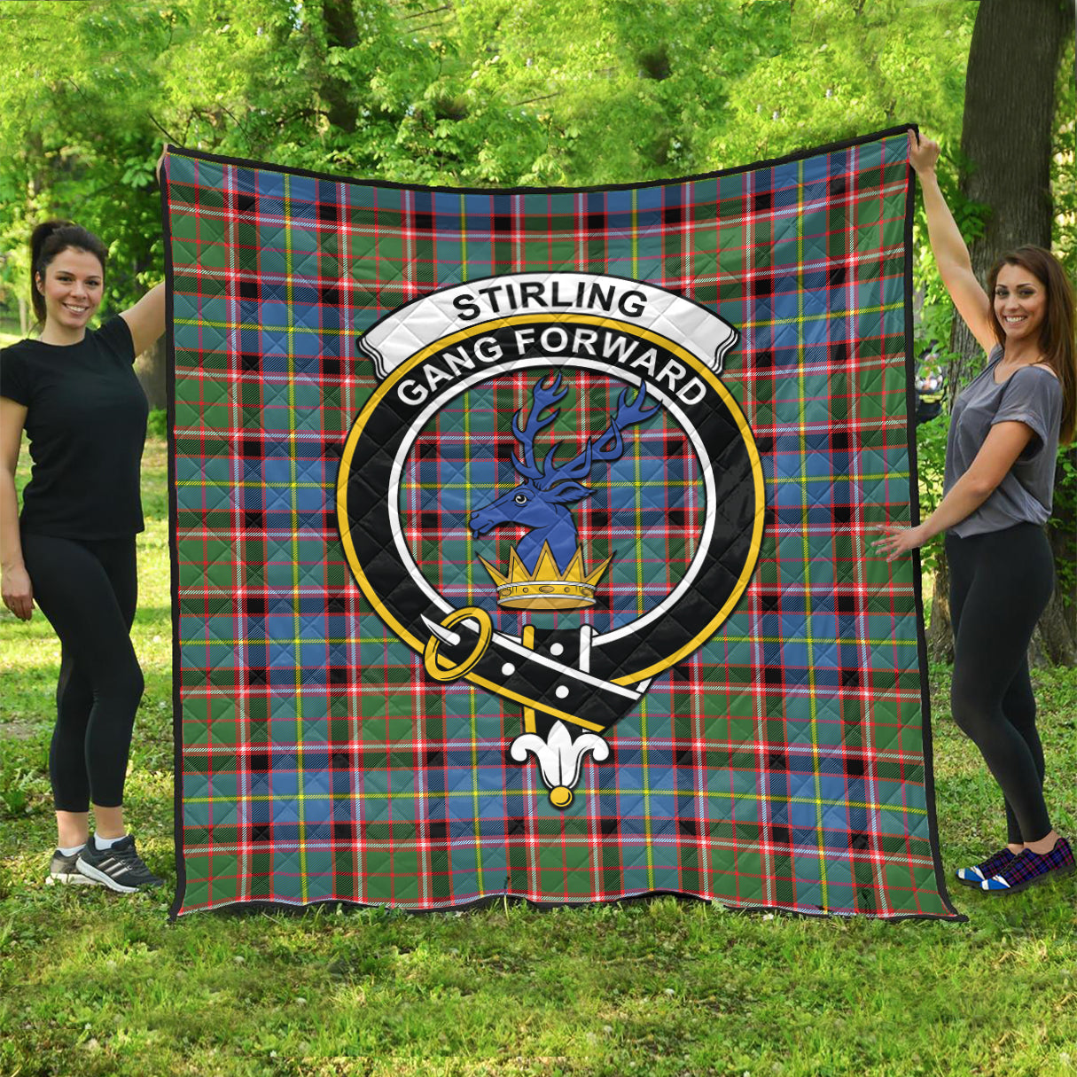 stirling-bannockburn-tartan-quilt-with-family-crest