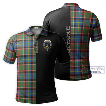 Stirling Bannockburn Tartan Polo Shirt with Family Crest and Half Of Me Style