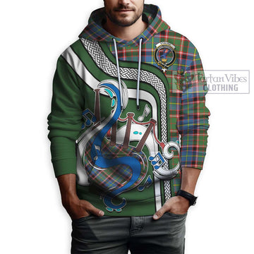 Stirling Bannockburn Tartan Hoodie with Epic Bagpipe Style