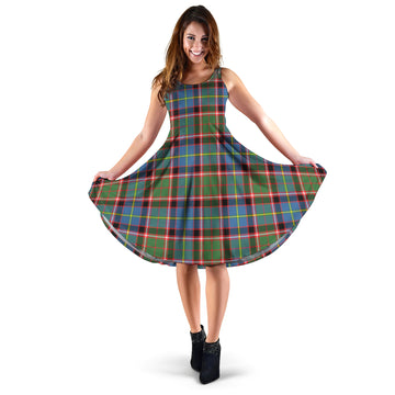 Stirling Bannockburn Tartan Sleeveless Midi Womens Dress