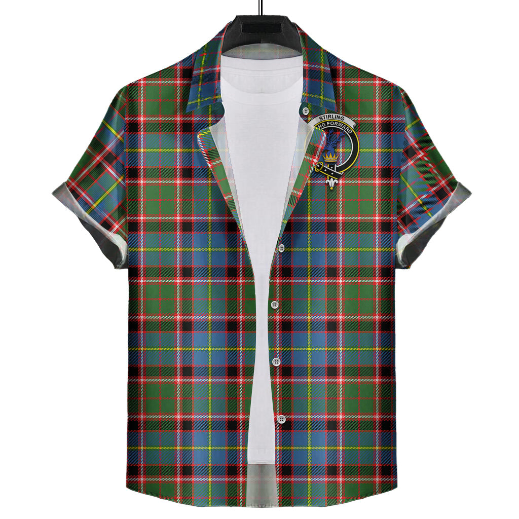 stirling-bannockburn-tartan-short-sleeve-button-down-shirt-with-family-crest