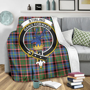 Stirling Bannockburn Tartan Blanket with Family Crest