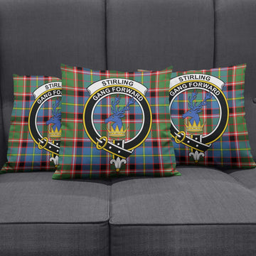 Stirling Bannockburn Tartan Pillow Cover with Family Crest